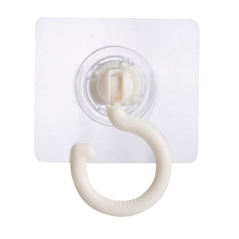 BAOQIN Rear Hook Sticky Hooks Punch Hook Hook, Adhesive Ceiling Hooks for Hanging Plants for Door Kitchen, Renter Friendly White