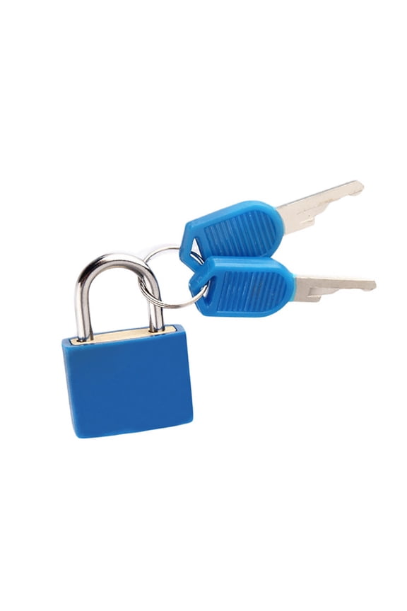 1 Pc Suitcase Locks with Copper Keys Mini Padlocks Multicolor Durable Locks Travel Luggage Locks Solid Keyed Padlock Small Locks for Suitcase, Backpack, Gym, 0.91"x1.18", Blue