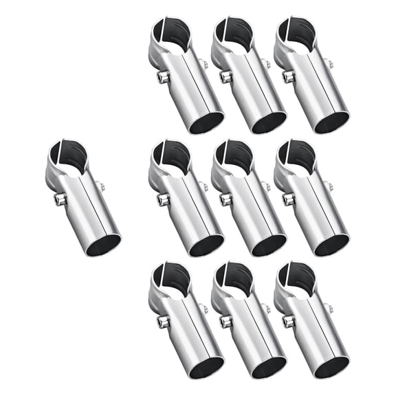 BAOSITY 10 Pieces Tube Connector Hardware Conduit Connector 25mm Diameter Tube Clamp Joint Pipe Fitting for Furniture Pipe Connection Two Connector