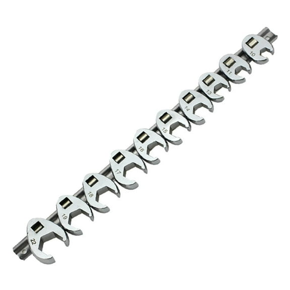 BAOSITY 10Pcs 3/8" Drive Crowfoot Wrench Set Steel 10 11 13 14 15 16 17 18 19 22mm Hand Tool Metric Sturdy Professional Repair Tools