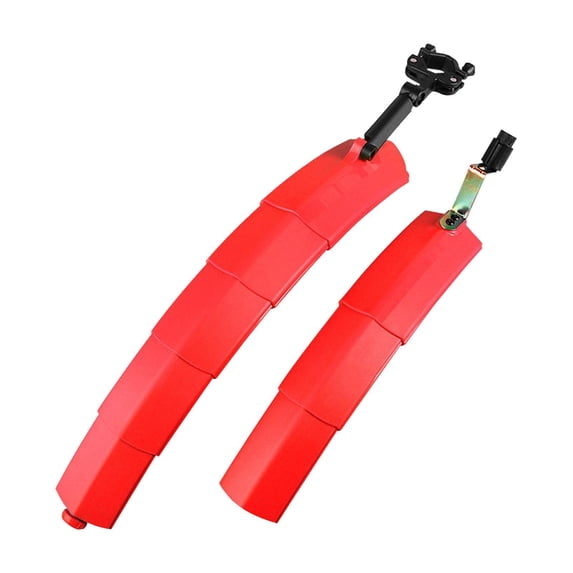 BAOSITY 2 Pieces/Set Bike Fenders,Front and Rear Fenders,with Light Supplies Repairing,Accessories Cycling Mudguard for Outdoor Sport Red