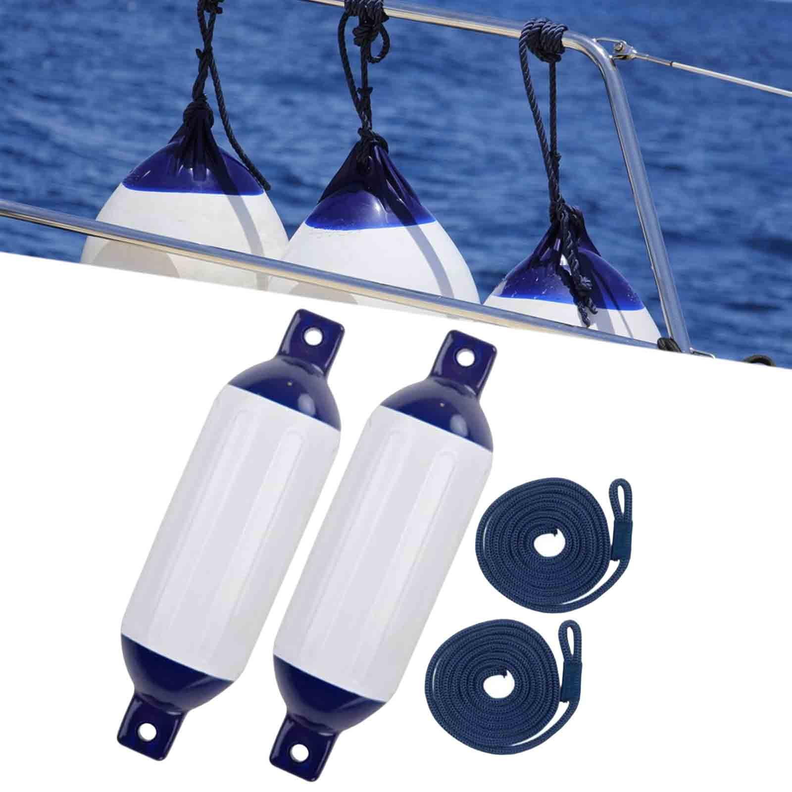 EVA Boat Fender 1 Pack For Docking, Boat Bumpers With Nylon Rope, And Fixed Lock Fit For Yachts, Sailing Dinghies, Bass Boats, Gray