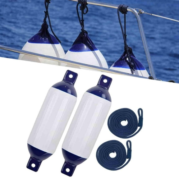 BAOSITY 2x Boat Fenders, Boat for Docking, Portable, Easy Installation, Protective Boat Accessories for Yachts, Pontoon Boats G0 Dark Blue Rope