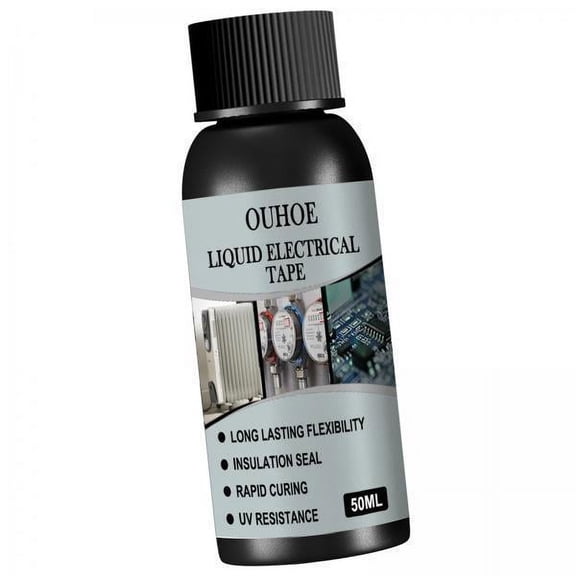 BAOSITY 2xLiquid Electrical Tape High Temperature Repair Glue for Instruments black 50ml