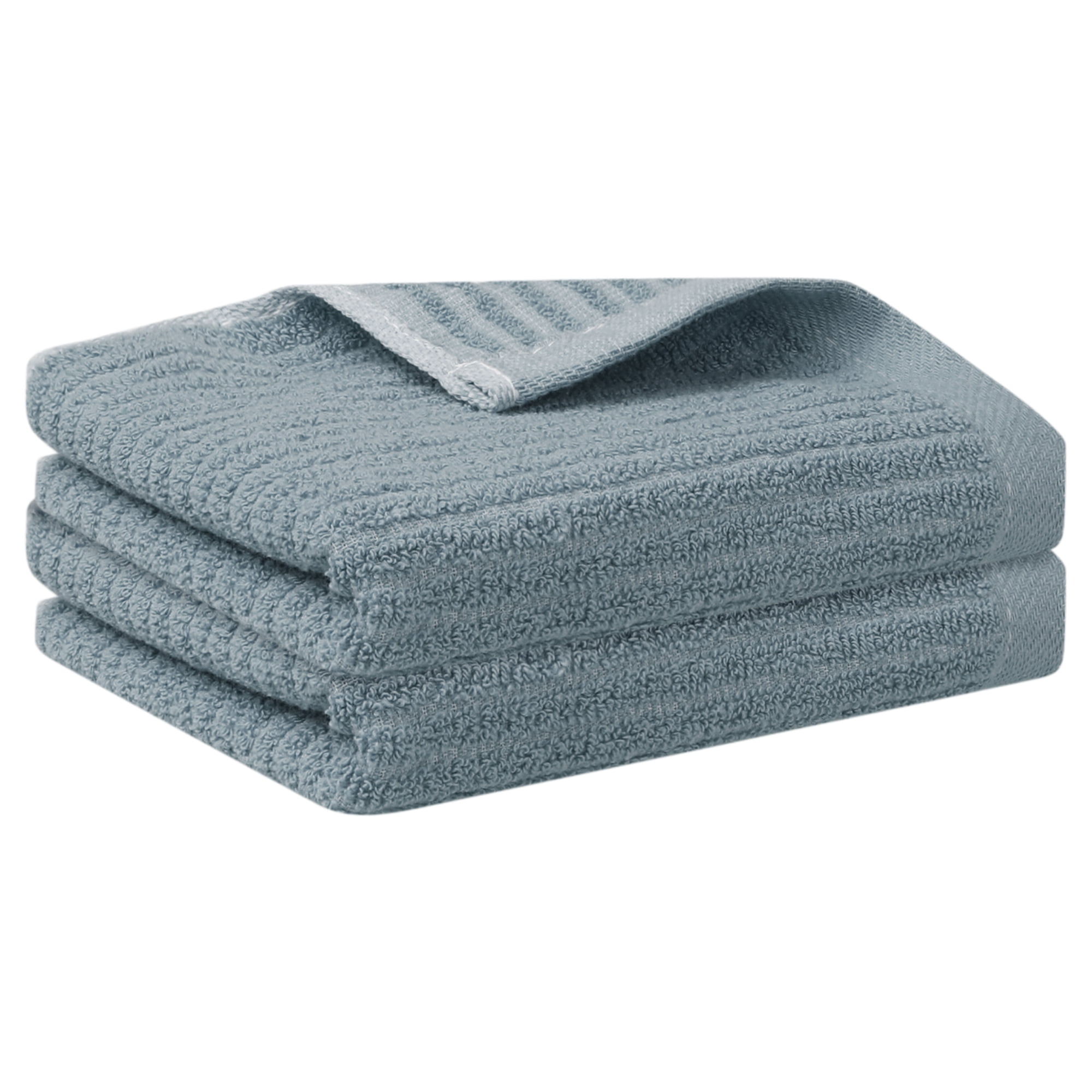 Unique Bargains Striped Pattern 2 Pack Hand Towels Absorbent and Quick Drying Towel Grey 13" x 29"