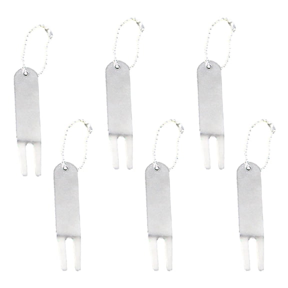 BAOSITY 6x Golf Tools Green Fork Accessories Gadgets Golf Fork Lawn Repair Prong for Training Women Men Gifts Supplies Fittings 8cmx1.5cmx2cm