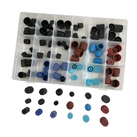 BAOSITY 90Pcs Air Conditioning Service Caps A/C System Valve Car Air Conditioning Repair Parts Professional for Car Accessories