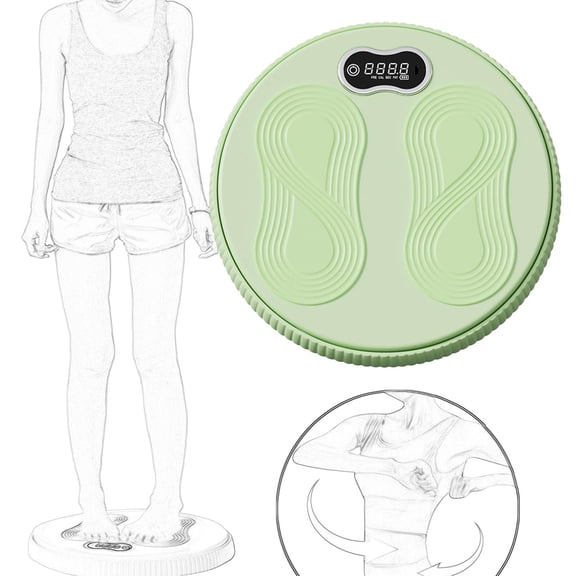 BAOSITY Ab Twisting Board Waist Twist Disc Rechargeable Abdominal Trainer Portable Mute Balance Board Turntable for Fitness Equipment Green