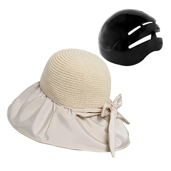 BAOSITY Adult Surf Bucket Hat Fishing Hat Fashionable Bike Hat Type for Biking Cycle Travel Women Beige