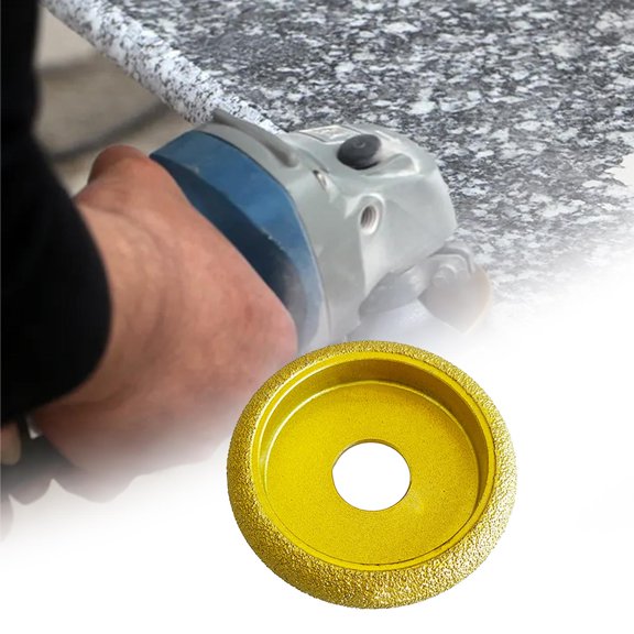 BAOSITY Angle Grinder Wheels,Diamond Cup Grinder,Dry Vacuum Brazed Grinding Disc Edge Profile Sanding Disc for Angle Grinders Granite , 15mm