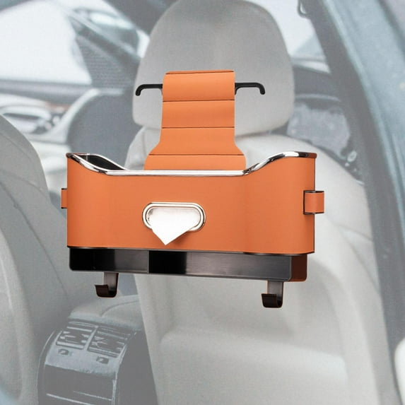 BAOSITY Back Seat Storage Box,Backseat Organizer Storage Box,with Partition Design,Hanging Headrest Backseat Organizer,for Truck Orange
