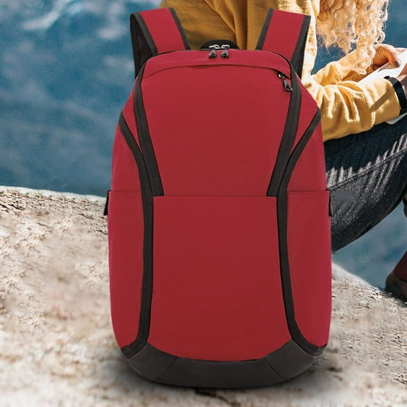 BAOSITY Basketball Backpack Outdoor Sports Equipment Bag Football Bag Basketball Bag with Ball Compartment for Soccer Ball, Hiking Red