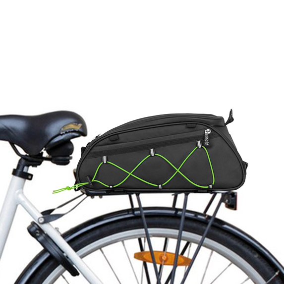 BAOSITY Bike Bag Rear Rack Saddle Bag Insulated Reflective Waterproof Rear Seat Bag for Bicycles Mountain Bike Cycling Travel Outdoor Green