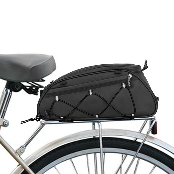 BAOSITY Bike Bag Rear Rack Saddle Bag Insulated Reflective Waterproof Rear Seat Bag for s Mountain Bike Cycling Travel Outdoor Black