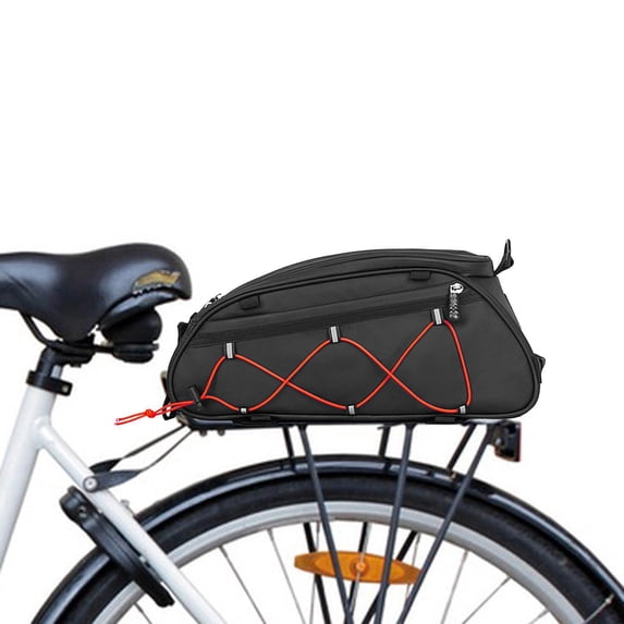 BAOSITY Bike Bag Rear Rack Saddle Bag Insulated Reflective Waterproof Rear Seat Bag for s Mountain Bike Cycling Travel Outdoor Red