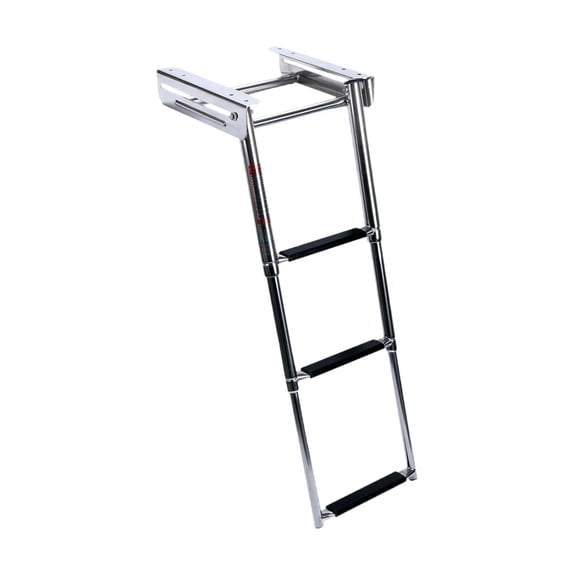 BAOSITY Boat Ladder 3 Step Pontoon Boat Ladder Folding Stainless Steel Dock Ladder Telescoping Ladder with Wide Step Swim Deck Ladder
