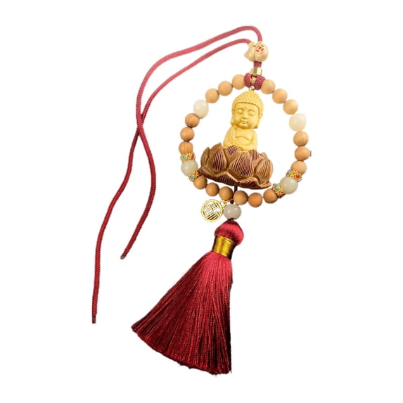 BAOSITY Car Rearview Mirror Pendant Buddha Figurine Feng Shui Decor Decorative Auto Interior Decoration Car Hanging Ornament for Car Type B