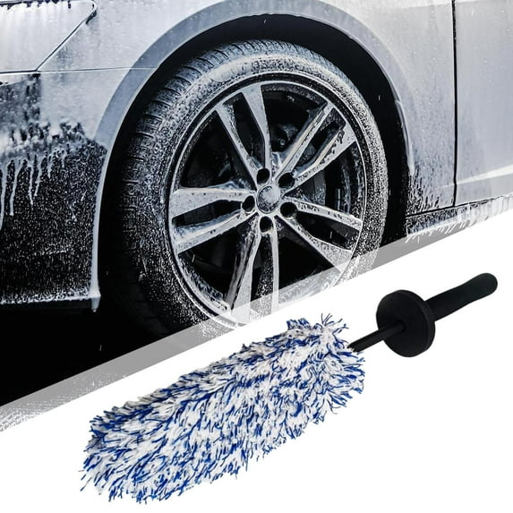 BAOSITY Car Wheel Rim Cleaning Brush Wheel Detailing Brush, Rim Tire Detail Brush Car Cleaning Supplies for Tire Tires Truck Rims Blue White