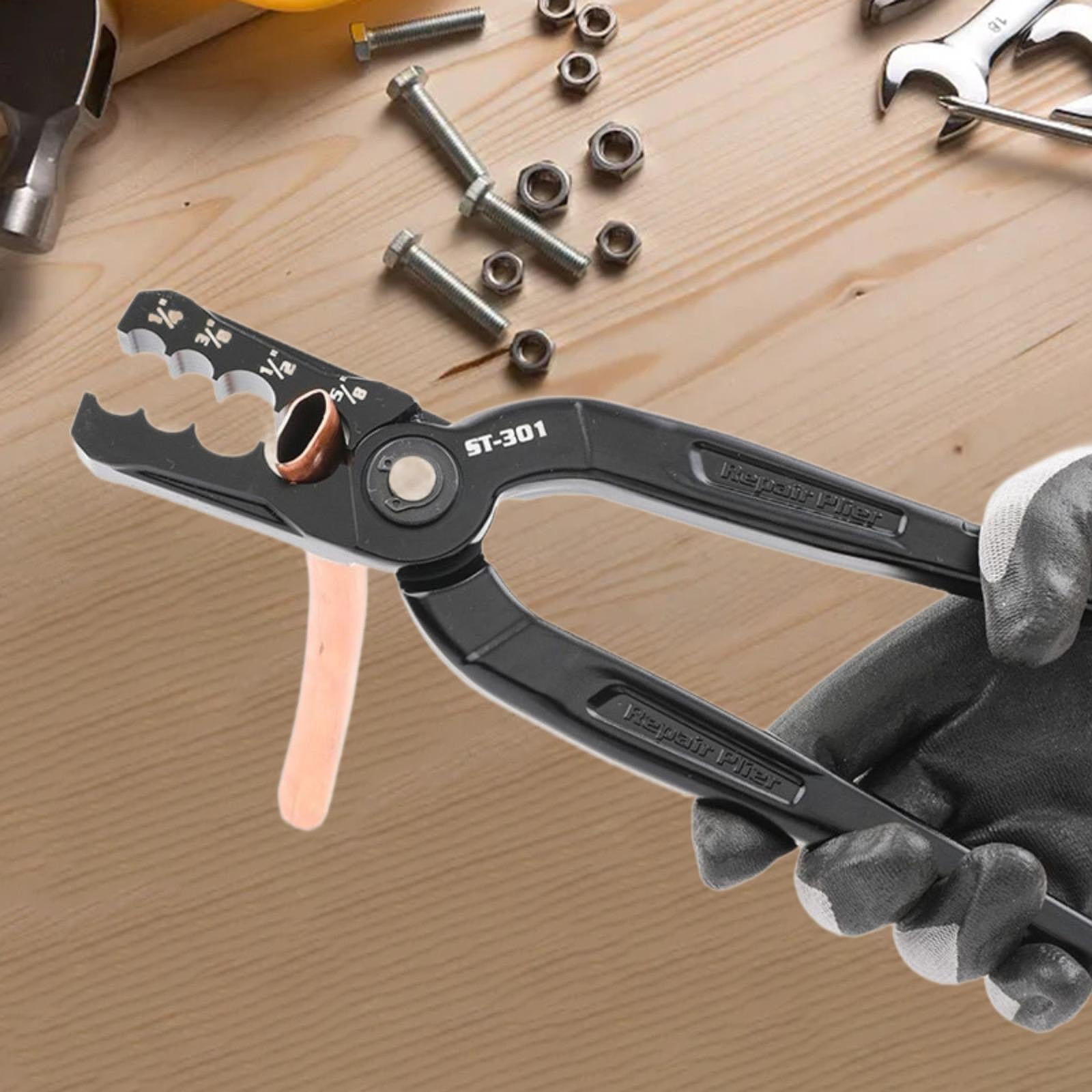 Manual Copper Tube Rounder Flat Repair Pliers – 6-Hole Refrigeration Tool For 1/4 To 7/8 Inch Tubes, Alloy Steel, Labor-Saving Design