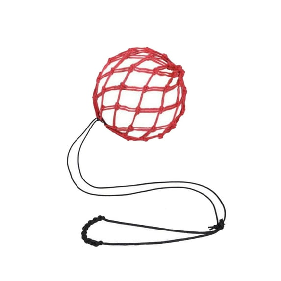 BAOSITY Football Kick Soccer Ball Net Kicker Elastic Ball Holder Bag Adjustable Length for Boys, Parks,Football Fields,Player Red