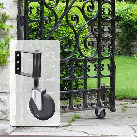 BAOSITY Gate Caster Spring Loaded Gate Wheel Heavy Duty Gate Easy Installation for Yard Fence Support Gate Caster Wheel 4inch Black