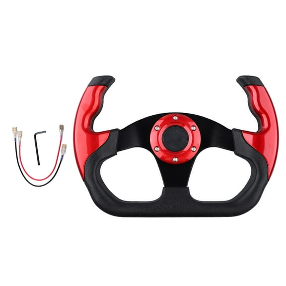BAOSITY Generic Car Steering Wheel Universal for Driving Motorsport Anti Slip Auto Interior Accessories Aluminum Alloy 13" Red