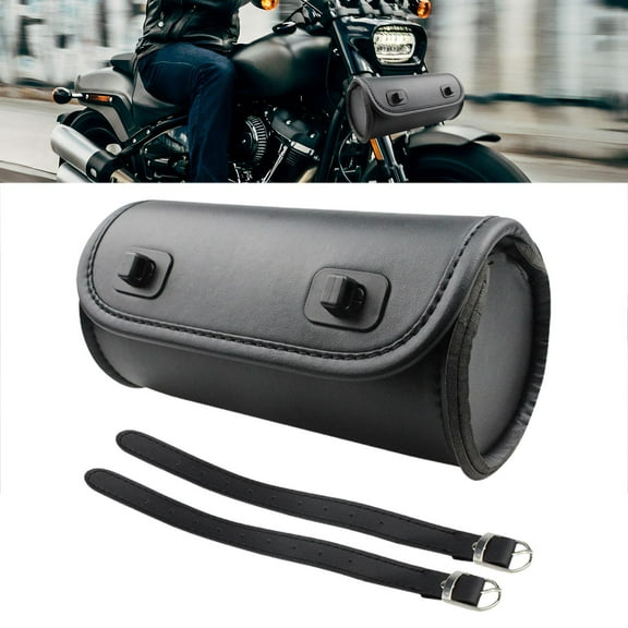 BAOSITY Generic Motorcycle Saddlebag Motorcycle Handlebar Bag Motorcycle Luggage Bag PU Leather Easy Installation Motorcycle Fork Bag