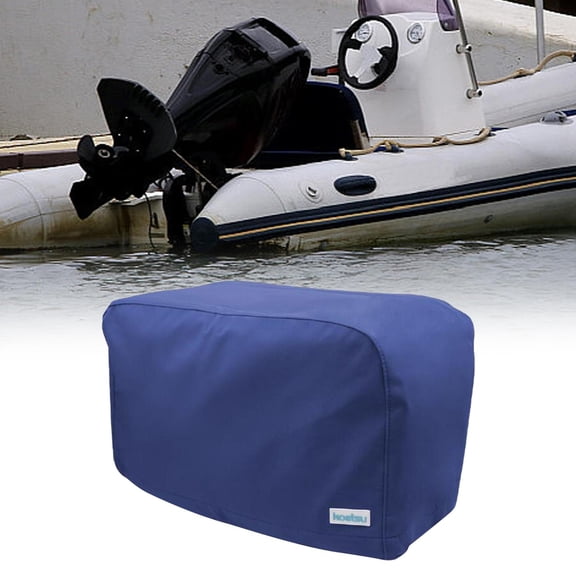 BAOSITY Generic Outboard Motor Cover Waterproof Easy to Install Dust Rain Sun Protection with Adjustable Strap 300D Boat Engine Cover