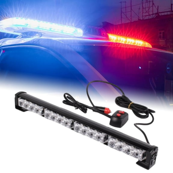 BAOSITY Generic Roof Strobe Light Bar Emergency Light Hazard Warning Light Bar for Snow Plow Trucks Construction Vehicles Red Blue Light