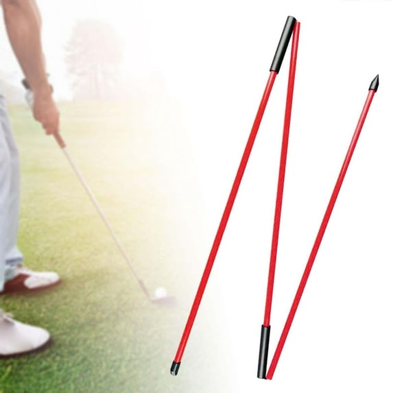 BAOSITY Golf Alignment Stick Golf Alignment Rod for Men Women Golfer with Storage Tube Golf Direction Stick for Aiming Swing Practice Red