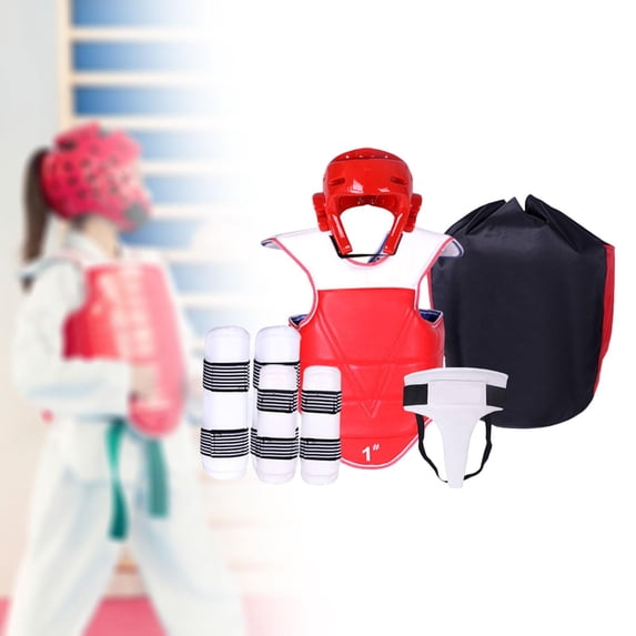 BAOSITY Karate Sparring Gear Set Arm Leg Guards Adjustable Padded Taekwondo Chest Pad Crotch Protector for Mma Martial Art Kickboxing XXL