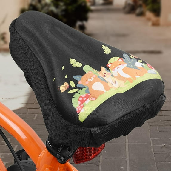 BAOSITY Kids Seat Cushion Cover Seat Protector Soft Small Easy to Install Black Thickened Childrens Bike Seat Cushion S Animals