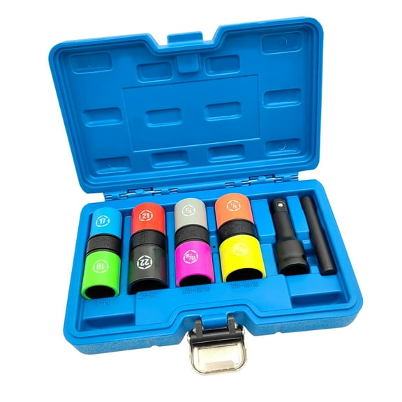 BAOSITY Lug Nut Socket Set, 1/2-inch Drive Wheel Impact Flip Hex Socket Set, Premium, Wheel Protector Lug Nut Removal Tool for Car