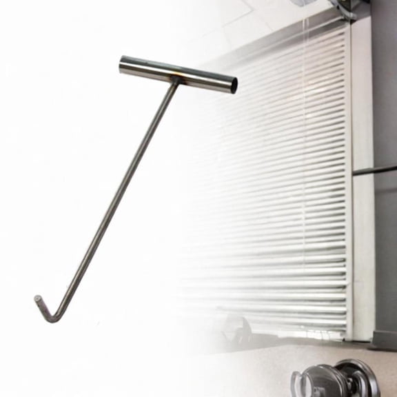 BAOSITY Manhole Cover Lifter, Versatile Lifting Hook Stainless Steel Manhole Hook Tool for Drain Grate Cover Moving Door , 38cm Dia 8cm