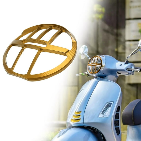 BAOSITY Motorcycle Headlight Guard Motorcycle Headlight Grille High Performance Aluminum Alloy Motorcycle Accessories Protector Cover Gold