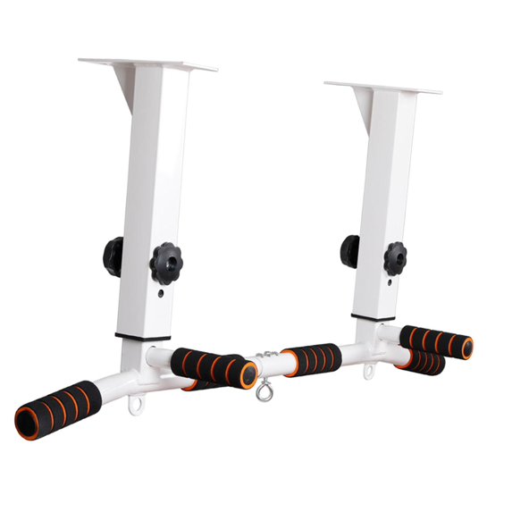 BAOSITY Pull up Bar Wall Mounted Adjustable Strength Training Equipment, Station Chin up Bar for Outdoor Fitness Gym Home Exercise White Top Mount