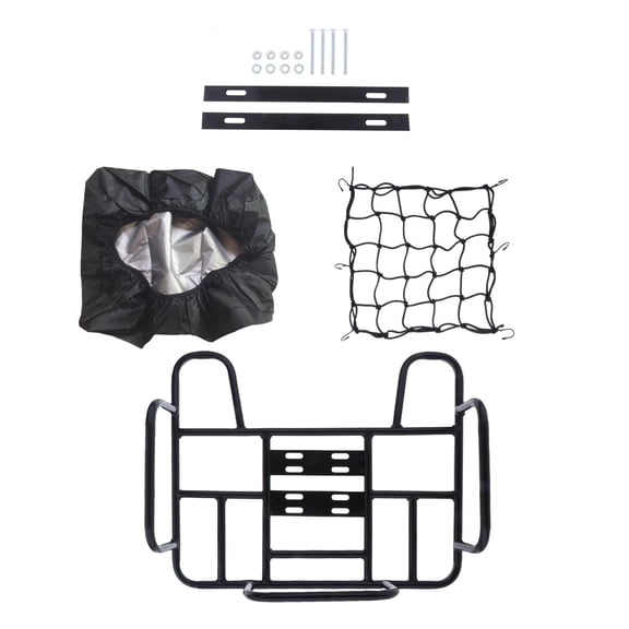 BAOSITY Rear Bike Cargo Rack Takeout Rack Metal Waterproof Takeaways Carrier Rear Basket Panniers for Electric Equipment With Net Rain Cover