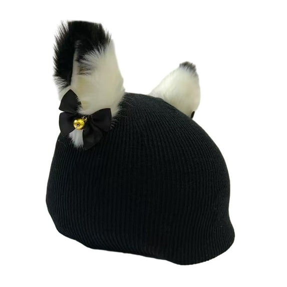 BAOSITY Ski Cover Beanie Winter Outdoor Sports Stretch Skating s Accessories Snowboard Ski Decoration Knitted Cap Black Kitten