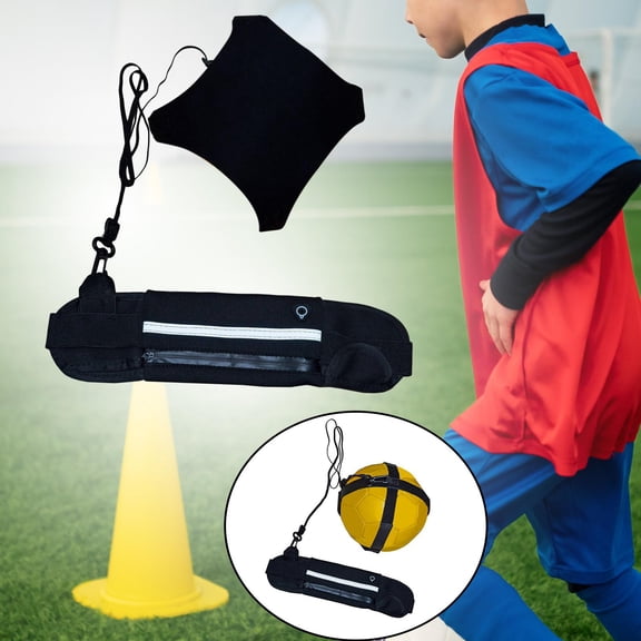BAOSITY Soccer Trainer, Soccer/Volleyball Training Equipment, Football Kick Trainer, Soccer Kick Trainer with Adjustable Waist Belt , Black