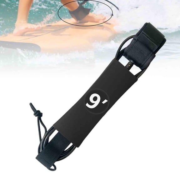 BAOSITY Surfboard Leash Surfing Foot Leg Rope Paddleboard Leash Rope Elastic Surfing Leash Rope for Water Sports Sea Women Men Diameter 9 inch