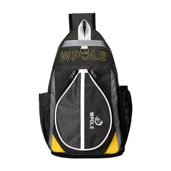 BAOSITY Table Tennis Bag Leisure Chest Bag Protector Case Waterproof Racket Pouch Paddles Crossbody Bag for Travel Racquet Home Women Large Grey