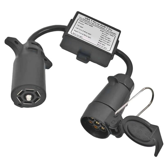 BAOSITY Taillight Circuit Converter Trailer Plug USA 7 Pin to EUR 7 Pin Multipurpose Sturdy Trailer Light Converter for RV Truck