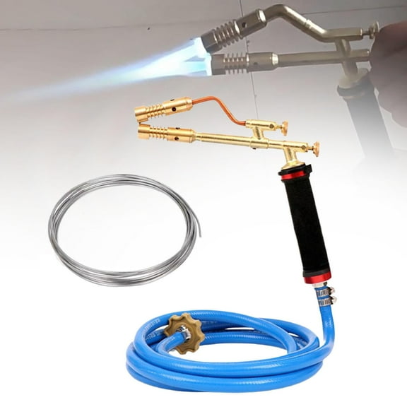 BAOSITY Torch Head with Welding Wire Easy to Install Copper Soldering Torch Adjustable Flame for Brazing Cooking Melt Heating 10m Welding Wire