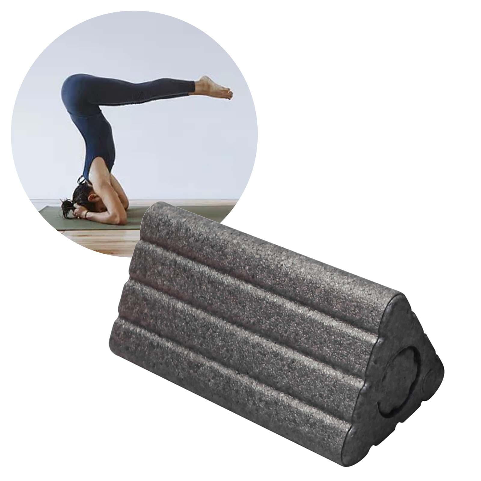 BAOSITY Triangle Yoga Block, High Density Non Slip Surface Yoga Brick for Adult Yoga Column Roller for Waist Workout Home Gym Fitness