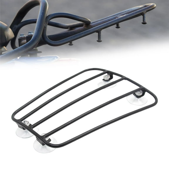 BAOSITY Universal Motorcycle Front Luggage Rack Luggage Holder Accessories Metal Fine Workmanship 24.5x19.8cm Black with Suction Cups