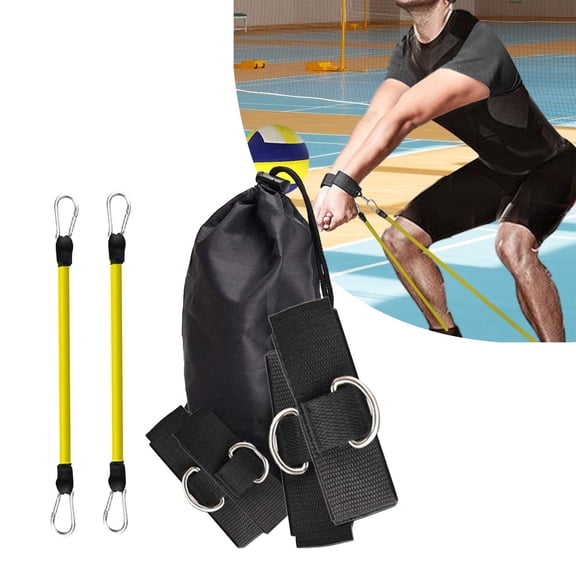 BAOSITY Volleyball Training Resistance Bands Set Solo Practice Portable Elastic Belt for Arm Swing Agility Training , Yellow 30 lbs