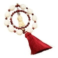 thumbnail image 1 of BAOSITY Wood Buddha Statue Car Pendant with Tassel Mini Buddha Sculpture for Mirror Handmade 21.6inch Long Lucky Decoration Red Tassels, 1 of 8