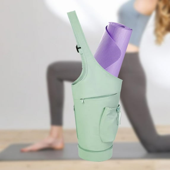 BAOSITY Yoga Mat Holder Bag Large Opening Carry Bag Carrying Bag Zipper Waterproof Wet Pockets Yoga Equipment Bag for Workout Training green