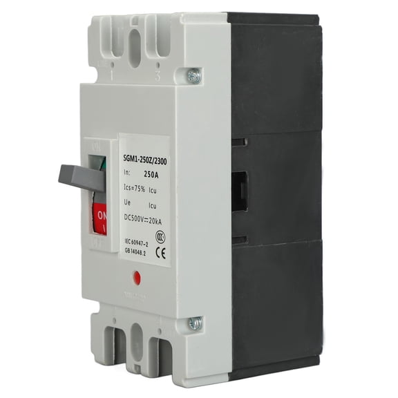 BAOYI 2P MCCB Solar Battery Protection Switch Isolator Circuit Breaker 250A 500V (6.69 inches / 17 cm)