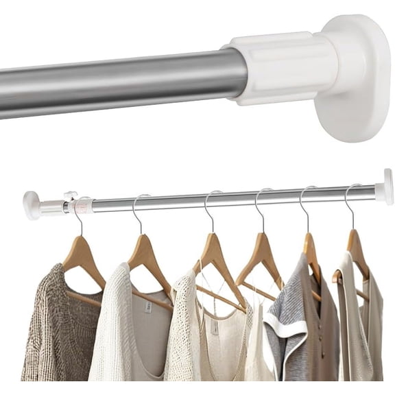 BAOYOUNI Expandable Window Shower Curtain Tension Rod Adjustable Clothes Hanging Bar Rod for Closet Wardrobe NO Drilling 19~31in